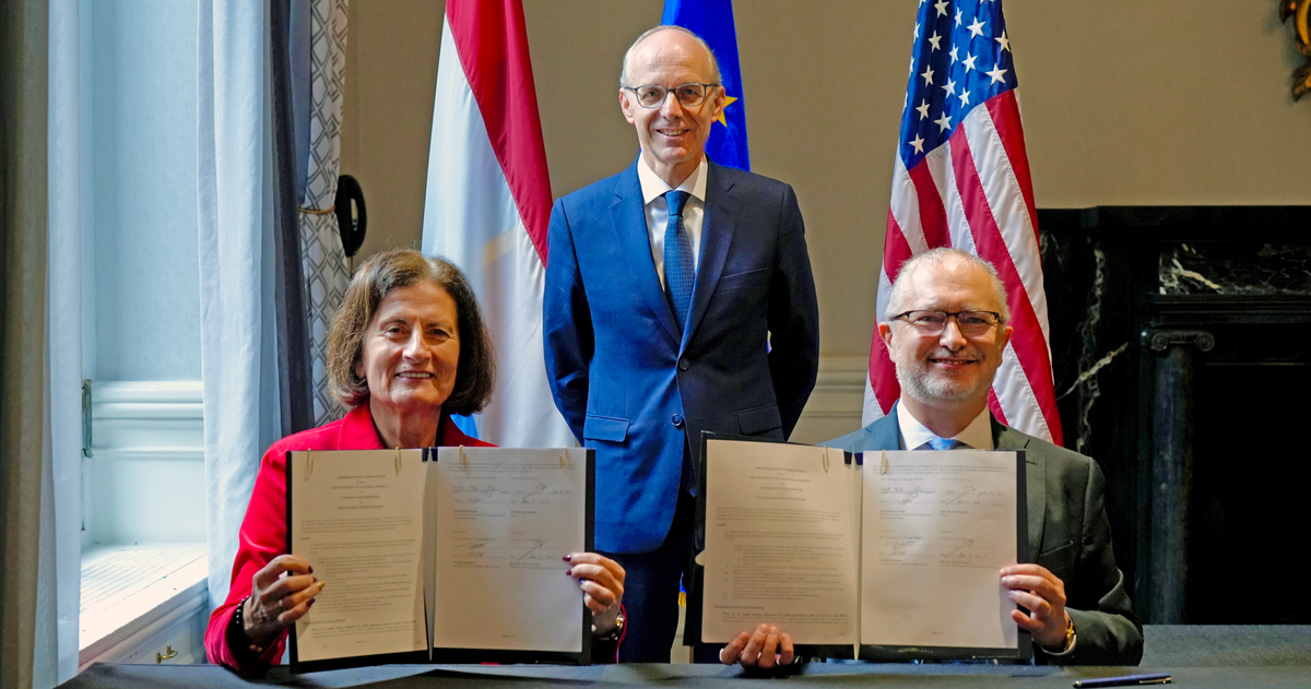 Victoria Coleman, Associate Provost for Berkeley Space Center; Luc Frieden, Prime Minister of Luxembourg; and Prof. Dr. Yves Le Traon, Director of SnT Interdisciplinary Centre for Security