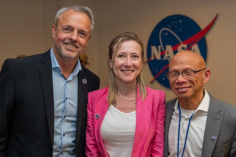 Berkeley’s G. Vasseur and S. Dudoit and NASA’s S. Sun (Photo by Gauthier Vasseur)